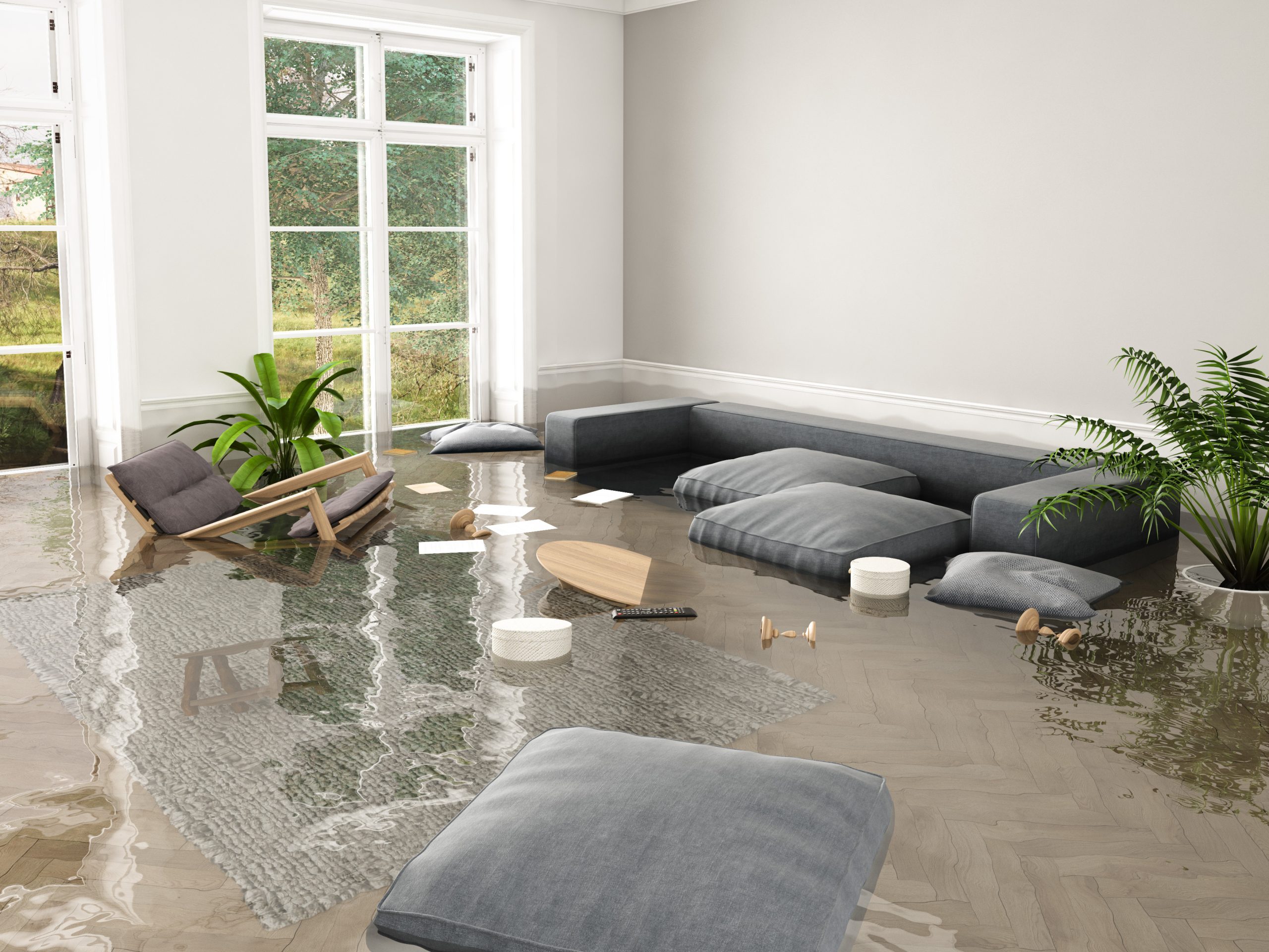 3d,Rendering.,Flood,In,Brand,New,Apartment.